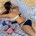 thumbnail image 4 of Conjunto de bikini para mujer, traje de baño con lazo en la parte inferior, bandeaukini, cuello halter, conjuntos de bikini de 2 piezas, 4 of 5