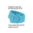 thumbnail image 3 of INSPIRE CHIC Women's Plus Size Wide Woven Waist Belts Braided Belts for Dress Chunky Buckle Blue 129cm, 3 of 6