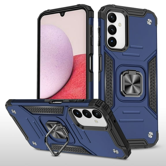 Hotpom Phone Case for Samsung A15 Military Grade Drop Shockproof Full Body Protection with 360° Rotating Stand and Car Mount Capability, Blue