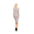 thumbnail image 3 of Womens Cocktail Bodycon Grey Dress Casual Party Long Sleeve Stretch Pencil Fitted, 3 of 6