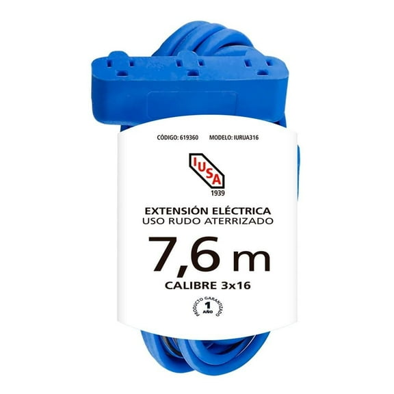 Extensión Eléctrica Iusa Uso Rudo 7.6 M Azul 619360
