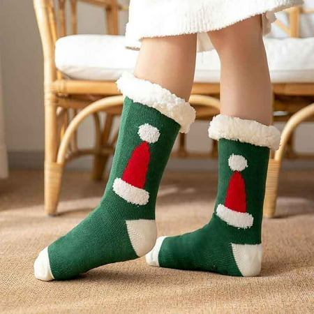

RPVATI Womens Soft Warm Thick Christmas Printed Slipper Socks Sleeping Winter Fluffy Fuzzy Socks Christmas Gifts