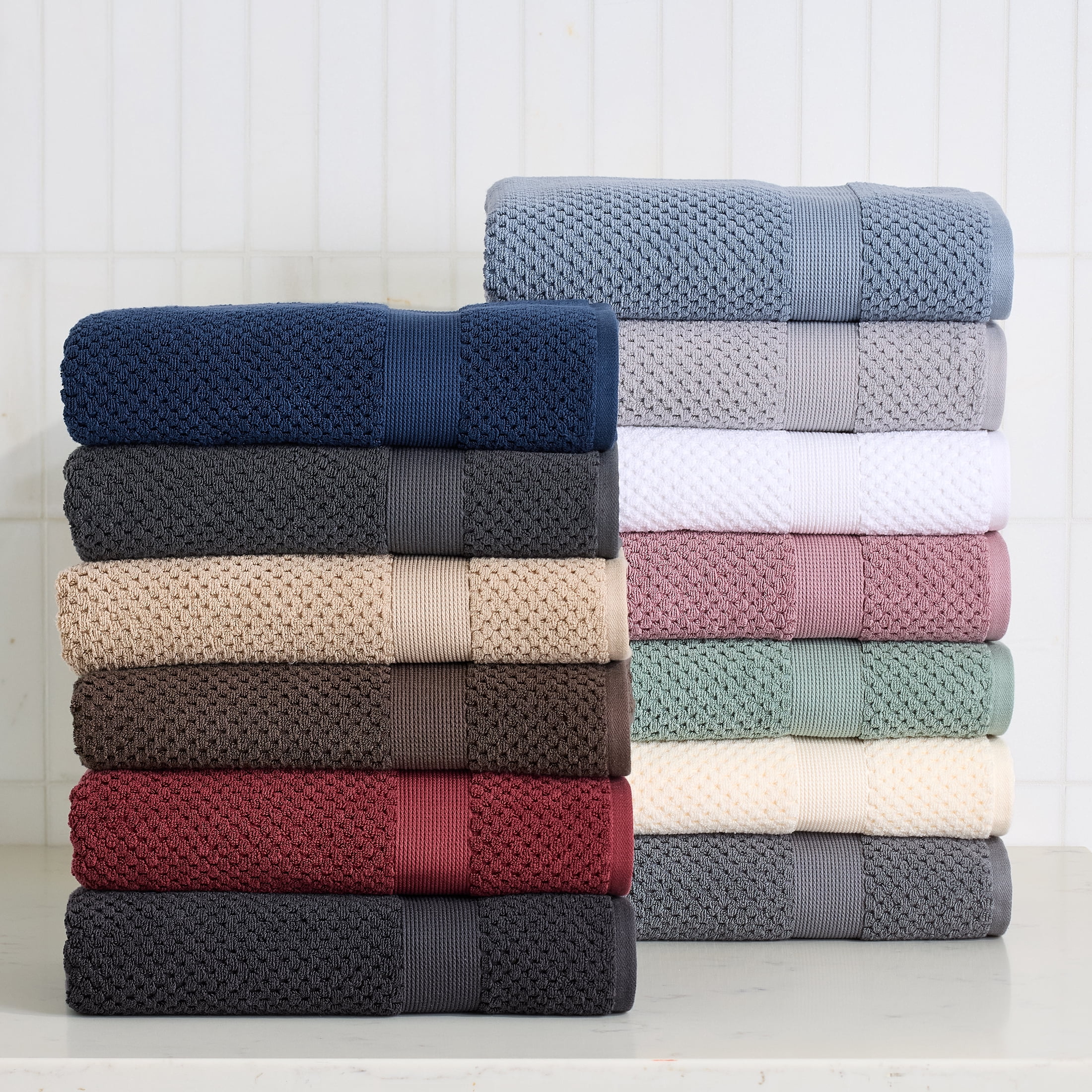 Better Homes & Gardens Signature Soft Popcorn Texture 6 Piece Towel Set,Violet Gem