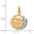 thumbnail image 4 of 14k Gold Two-tone Solid Polished Reversible Sun and Moon Pendant Charm, 4 of 4