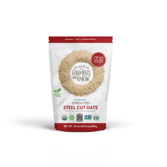 One Degree Organic Foods Gluten Free Sprouted Steel Cut Oats, 24 oz
