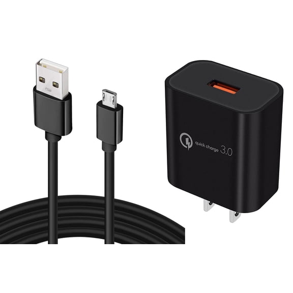 6ft Long Micro USB Cable 18W Fast Home Charger Compatible With Amazon Kindle Oasis (2019 release) - Cord USB Wall Adapter Power Wire Quick Charge QC3.0