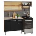 thumbnail image 2 of Madesa Gabinete de Cocina Integral Compacta 165 cm con Fregadero Emilly Rustic/Negro 06, 2 of 10