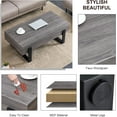 thumbnail image 5 of TesNus Rectangle Rustic Coffee Table, Modern Farmhouse Wood Simple Coffee Table with Metal Legs, Center Table for Living Room,Gray, 5 of 18