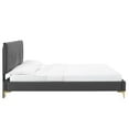 thumbnail image 4 of Modway Peyton Performance Velvet Queen Platform Bed in Charcoal, 4 of 10