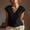 *Black, variant on ClodeEU Women's Lace Trim V Neck Linen Blend Top,Casual Loose Trendy Blouse for Summer Black,Womens Plus XXL