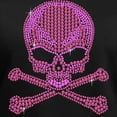 thumbnail image 3 of CafePress - Pink Rhinestone Skull And Crossbones T Shirt - Women's V-Neck Dark T-Shirt, 3 of 4