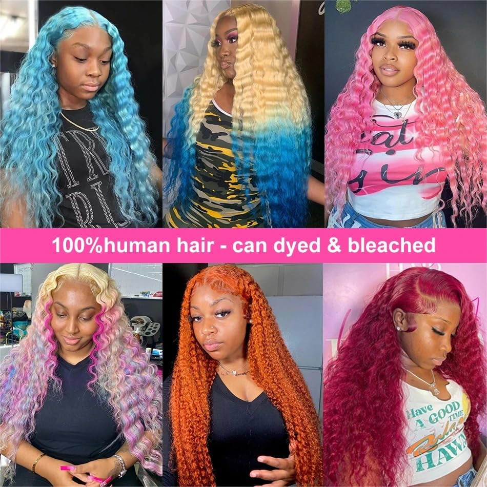 36 inch 613 Deep Wave Wig Human Hair 13x6 Blonde Lace Front Wigs Human Hair Pre Plucked with Baby Hair 180% Density 613 HD Lace Frontal Wig for Women