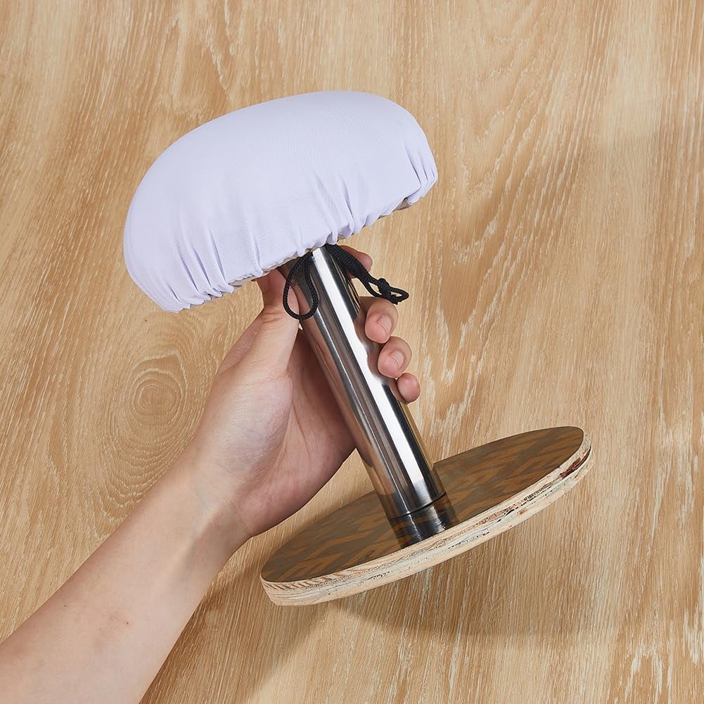 DIY Wooden Ironing Mat Sponge with Cotton Round Stool Portable Small Chest Ironing Board Table Top Flat Round 180x180mm DIY