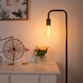 thumbnail image 6 of Minimalist Metal Industrial Standing Lamp with Marble Base, Black, 6 of 10