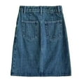 thumbnail image 4 of LWavelet Classic Denim Midi Skirt Women Fall Casual Structured Versatile Bottoms Blue S, 4 of 7
