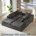 thumbnail image 4 of Miniyam 79" x 39" Dark Gray 2-Seater Sofa, Modular & Expandable to L-Shape or U-Shape with Optional Ottoman/Chaise, 4 of 12