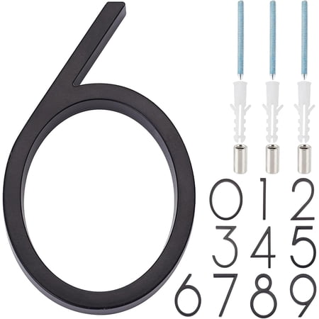 1 Set Zinc Alloy Number Sign Labels for Inventory Label Room Number Sign Num.6 127x76.5x13mm Hole: 3.5mm