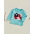 thumbnail image 5 of BemeyourBBs Toddler Baby Girl Boy 4th of July Outfit Spring Fall Winter Knit USA Flag Sweater Patriot Independent Day Clothes Newborn Infant Long Sleeve Crewneck Warm Sweaters Jumper Pullover Top, 5 of 9