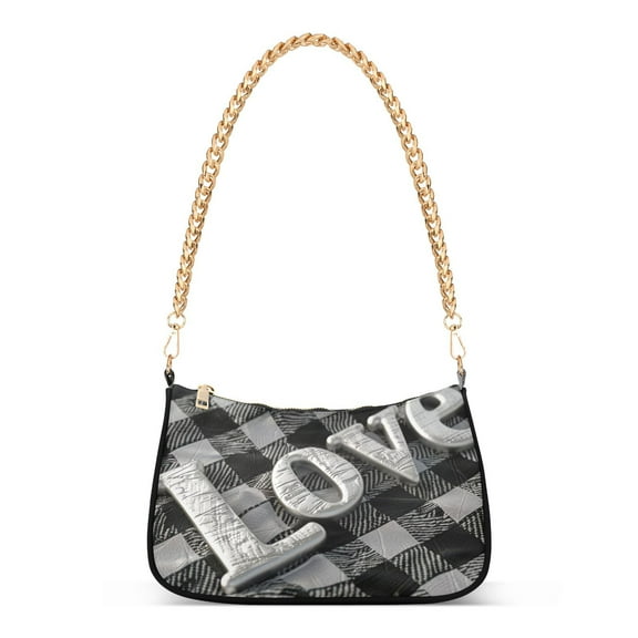 Love PlaidsWomen Small Shoulder Bag Crossbody Tote Hobo Bags Purse Clutch Handbags with Chain Strap for Women