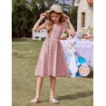 thumbnail image 5 of Arshiner Girls Summer Dresses Tie Back A-Line Swing Midi Dress with Pockets, 5 of 6