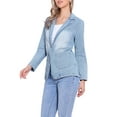 thumbnail image 4 of INSPIRE CHIC Denim Jacket for Women Button Down Notched Lapel Two Sides Pocket Casual Jean Jackets XS Light Blue, 4 of 6