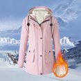 thumbnail image 2 of Towmus Womens Winter Coats Plus Size Fleece Jackets Solid Color Horn Buttons Overcoats Warm Plush Hooded Jackets Outwear with Pocekts, 2 of 7