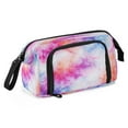 thumbnail image 2 of Nylon Fish Mouth Pencil Case with Large Capacity Zipper Pencil Pouch Pink and Blue Tie-dye Pattern Pencil Bag Organizers, 2 of 7