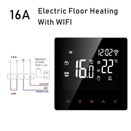 Smart Thermostat WiFi LCD Display Temperature Controller Wireless Remote Control  Thermostat, 16A, WiFi | Walmart Canada