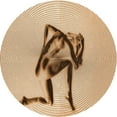 thumbnail image 1 of Ahgly Company Tapis Rond Lavable en Machine Intérieur Transitionnel Marron Clair, 8 Pieds Rond, 1 of 7