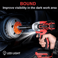 thumbnail image 5 of BRPOM 21V Cordless Impact Driver Set 900 Nm, Impact Wrench 1/2" Brushless Power Drill Tool Kit with 2 × 4.0Ah Batteries & Charger, 5 Sockets, 8 Drill Bits, 5 Driver Bits for Home, Car, Mower, Red, 5 of 12