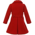 thumbnail image 2 of Little Girls Cozy Long Sleeve Collar Button Flower Girl Coat Jacket Cover Outerwear Red 6 (J20K49S), 2 of 4