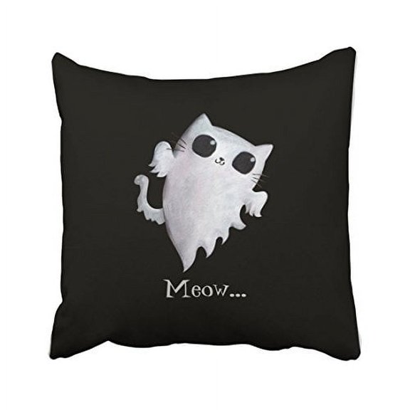 WinHome Halloween Cute Ghost Cat Throw Pillow Covers Cushion Cover Case 20x20 Inches Pillowcases Two Side