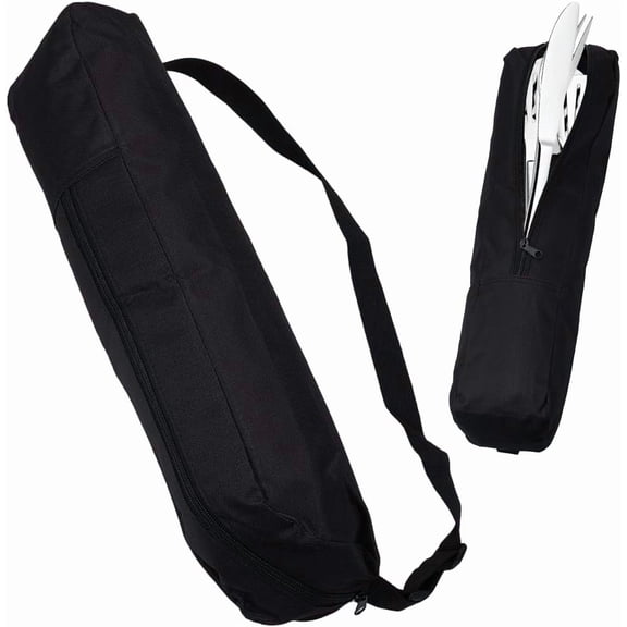 Grill Tool Storage Bag Black Oxford Cloth Waterproof BBQ Grilling Utensil Accessories Zipper Closure Carry Bags with Shoulder Strap