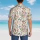 thumbnail image 4 of Balery Floral Camisas hawaianas de manga corta para hombre, camisas playeras de corte holgado, camisas de vacaciones con botones,X-Large, 4 of 7