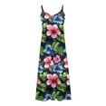thumbnail image 5 of Htigea Summer Maxi Dress for Women Tropical Print Sleeveless Spaghetti Strap V-Neck Sundress Casual Loose fit Beach Long Dresses 03#Multicolor,S, 5 of 5
