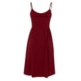 thumbnail image 4 of Besolor Women's Summer Casual Dress Spaghetti Strap Button Sundresses V Neck A-Line Beach Midi Dresses, 4 of 6