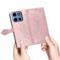 thumbnail image 6 of Allytechgroup for Motorola Edge (2025) Wallet Case, PU Leather with Embossed Pattern, Magnetic Clasp Kickstand Card Cash Slots Shockproof Slim Flip Case with Hand Strap for Women Men, Rosegold, 6 of 6