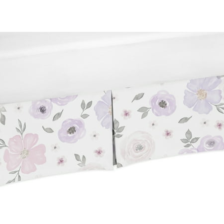 UPC: 0846480067092 | Lavender Watercolor Floral Crib Skirt by Sweet Jojo Designs