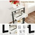 thumbnail image 3 of Marble Coffee Table Set, Modern Coffee Table Set of 3 with 2 Side Tables, Living Room Coffee Table Set for Living Room Apartment, White and Black, 3 of 7