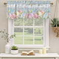 thumbnail image 2 of 2 Pack Valances for Window, Easter Eggs Short Curtains for Kitchen Bedroom Living Room, Spring Daisy Eucalyptus Leaves Light Blue Wood Rod Pocket Small Window Treatment Valance Drapes 60 x 18 Inch, 2 of 8