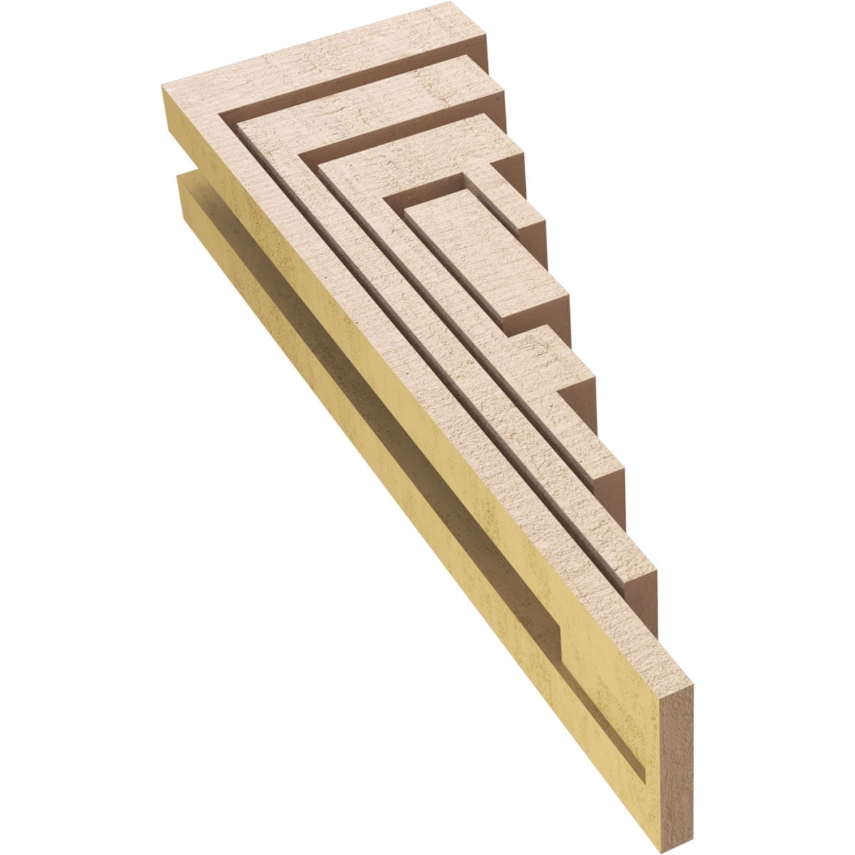 3"W x 6"D x 18"H Thin Landon Rough Cedar Woodgrain TimberThane Corbel, Primed Tan