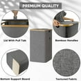 thumbnail image 2 of BALEINE Laundry Hamper with Lid, Tall Laundry Baskets with Bamboo Pull Handles, Large Laundry Bin with Internal Support (26 Gal/100L, Grey), 2 of 5