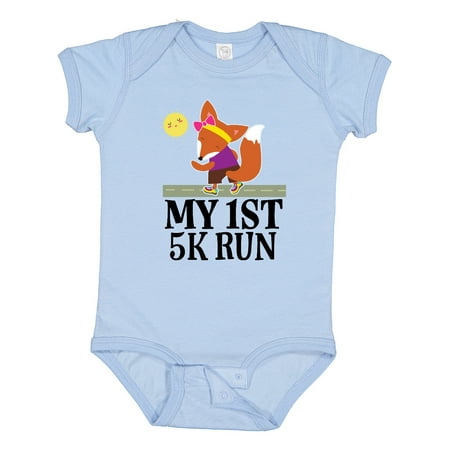 

Inktastic 5K Run First Race Fitness Running Gift Baby Girl Bodysuit