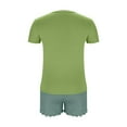 thumbnail image 5 of pstuiky Pajama Sets for Women Summer Solid Color Lace Pajamas Sets Leisure Loose Fit V-Neck Short Sleeve Sleepwear with Shorts Womens Loungewear Mint Green XL, 5 of 7