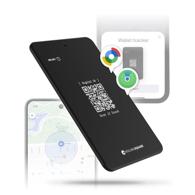 Rastreador para Cartera Rolling Square AirCard Dual Bluetooth Negro