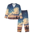 thumbnail image 1 of Balery Western Desert Cloud Cowboy Conjunto de Pijama con Estampado para Mujer, Conjunto de Dos Piezas con Manga Larga, Ropa de Dormir Suave con Bolsillos, Pijamas Cómodos-X-Large, 1 of 7