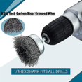 thumbnail image 4 of 5-piece Wire Cup Brush Set Compatible With Drill Bit 1/4" Spindle Wire Brushes, 4 of 5
