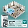 thumbnail image 3 of SereneLife 10000 BTU Portable Air Conditioner - 3-in-1 Portable AC Unit for Bedroom Up to 300 Sq.Ft, 24H Timer, Remote Control, Sleep Mode, Wheels, with Window Mount Kit, White, 3 of 8