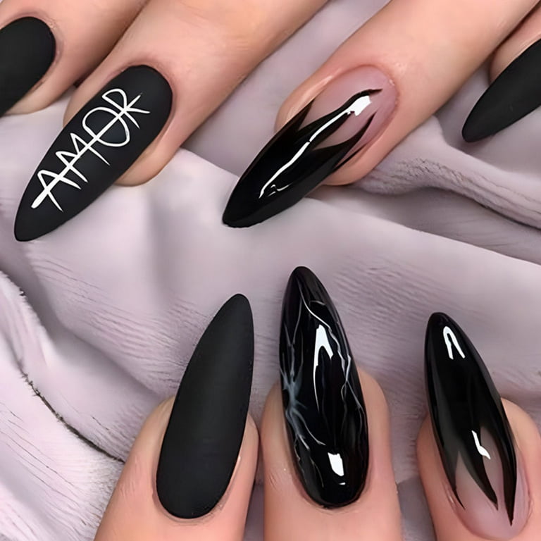 Classic Cuspidal Head Fake Nails Not Easy to Fade Fake Nails for Nail Art  School Home Use Jelly Glue Model - Walmart.com