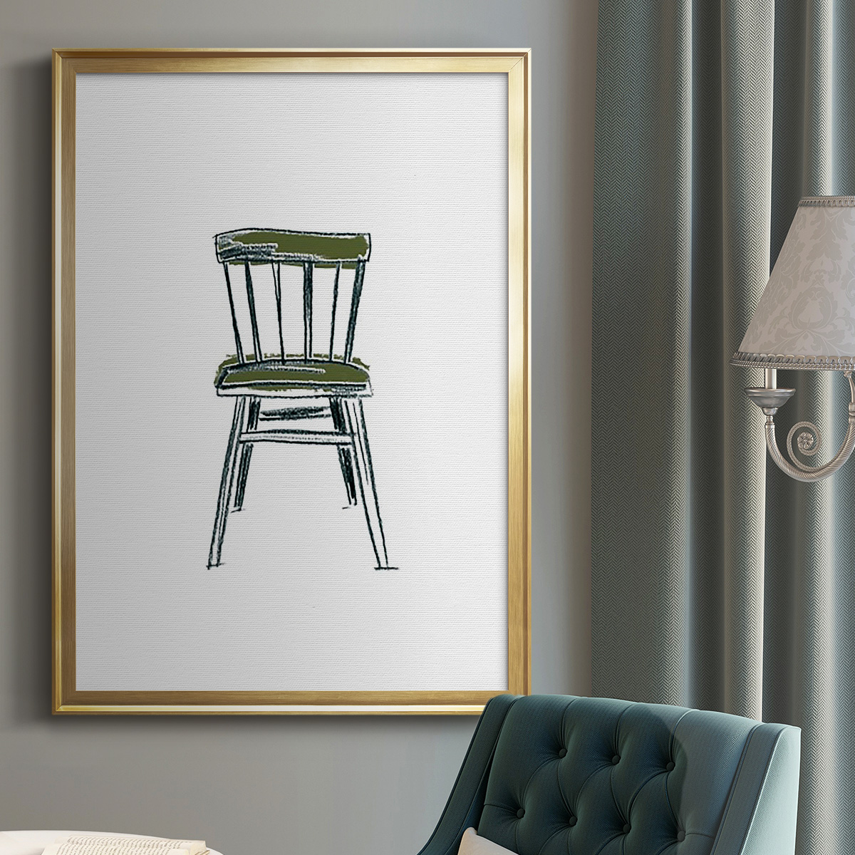 Take a Seat IV Premium Framed Print, in Gold, Black, or Silver - Ready to Hang